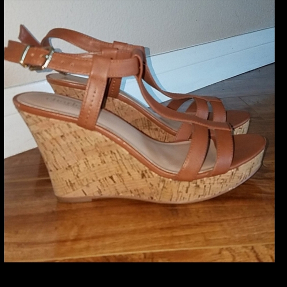 Charles David cork LOVE wedge